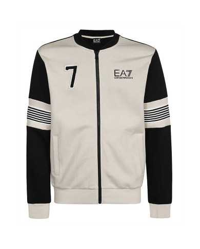 felpa bomber silver cloud da uomo con patch numero e logo | EA7 felpa bomber silver cloud da uomo con patch numero e logo | EA7