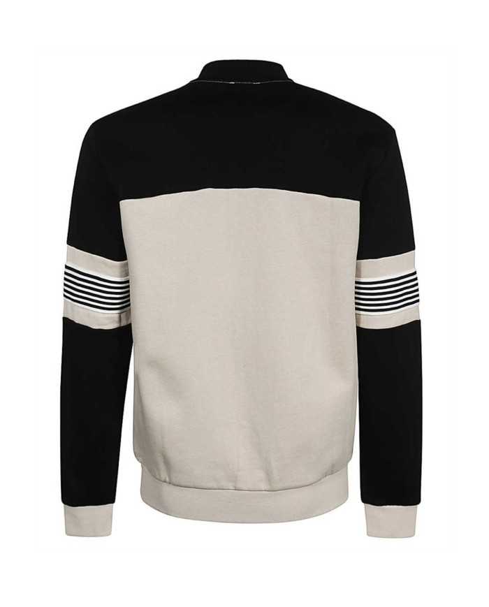 felpa bomber silver cloud da uomo con patch numero e logo | EA7 felpa bomber silver cloud da uomo con patch numero e logo | EA7