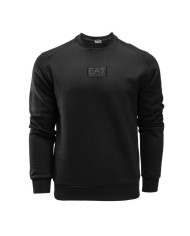 felpa nero da uomo logata in piccolo al centro | EA7