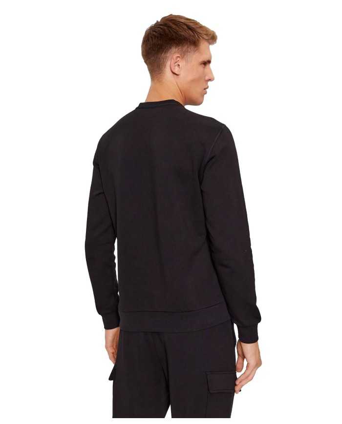 felpa nero da uomo logata in piccolo al centro | EA7