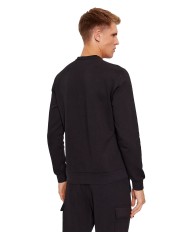 felpa nero da uomo logata in piccolo al centro | EA7
