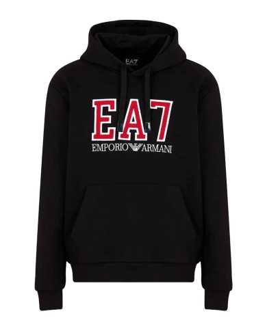 felpa nera da uomo con maxi logo sul petto | EA7 felpa nera da uomo con maxi logo sul petto | EA7