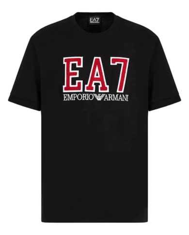 t-shirt silver cloud da uomo con maxi logo in contrasto su petto | EA7 t-shirt silver cloud da uomo con maxi logo in contrasto su petto | EA7