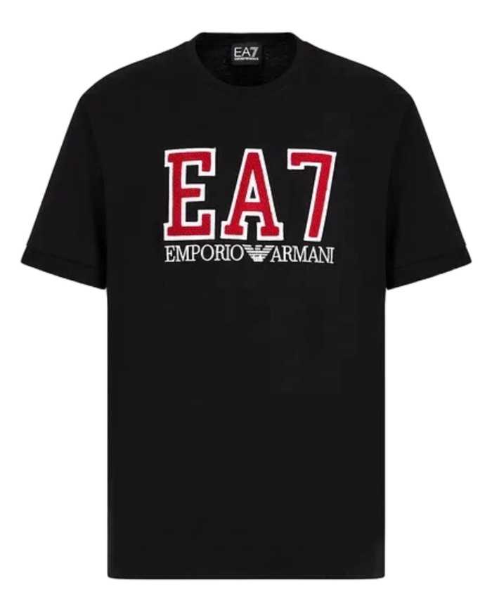 t-shirt silver cloud da uomo con maxi logo in contrasto su petto | EA7 t-shirt silver cloud da uomo con maxi logo in contrasto su petto | EA7