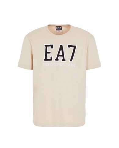t-shirt silver cloud da uomo con maxi logo in contrasto su petto | EA7 t-shirt silver cloud da uomo con maxi logo in contrasto su petto | EA7