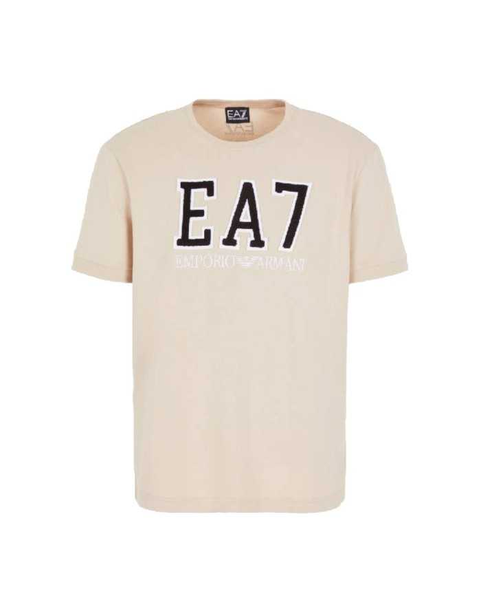 t-shirt silver cloud da uomo con maxi logo in contrasto su petto | EA7 t-shirt silver cloud da uomo con maxi logo in contrasto su petto | EA7