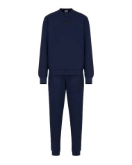 tuta navy blue da duomo con felpa e pantaloni joggers logati | EA7