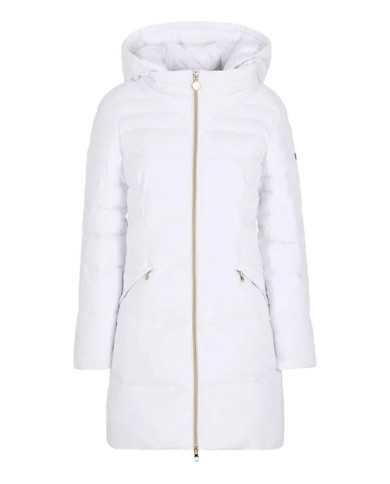 piumino bianco da donna con impunture matelassè e logo su petto | EA7 piumino bianco da donna con impunture matelassè e logo su petto | EA7