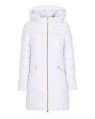 piumino bianco da donna con impunture matelassè e logo su petto | EA7