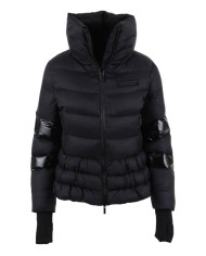 piumino trapuntato nero da donna con logo patch | ARMANI EXCHANGE