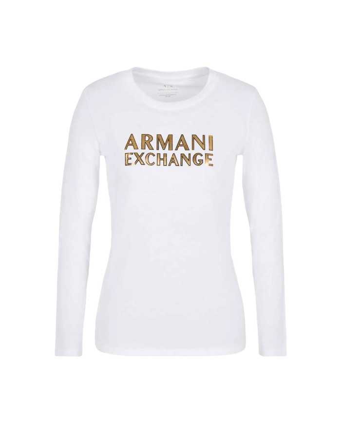 t-shirt a maniche lunghe nera da donna con logo | ARMANI EXCHANGE t-shirt a maniche lunghe nera da donna con logo | ARMANI EXCHANGE