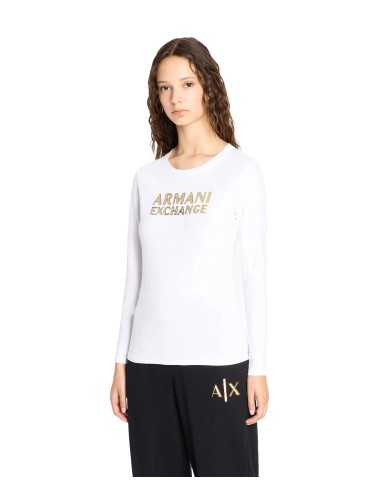 t-shirt a maniche lunghe nera da donna con logo | ARMANI EXCHANGE t-shirt a maniche lunghe nera da donna con logo | ARMANI EXCHANGE