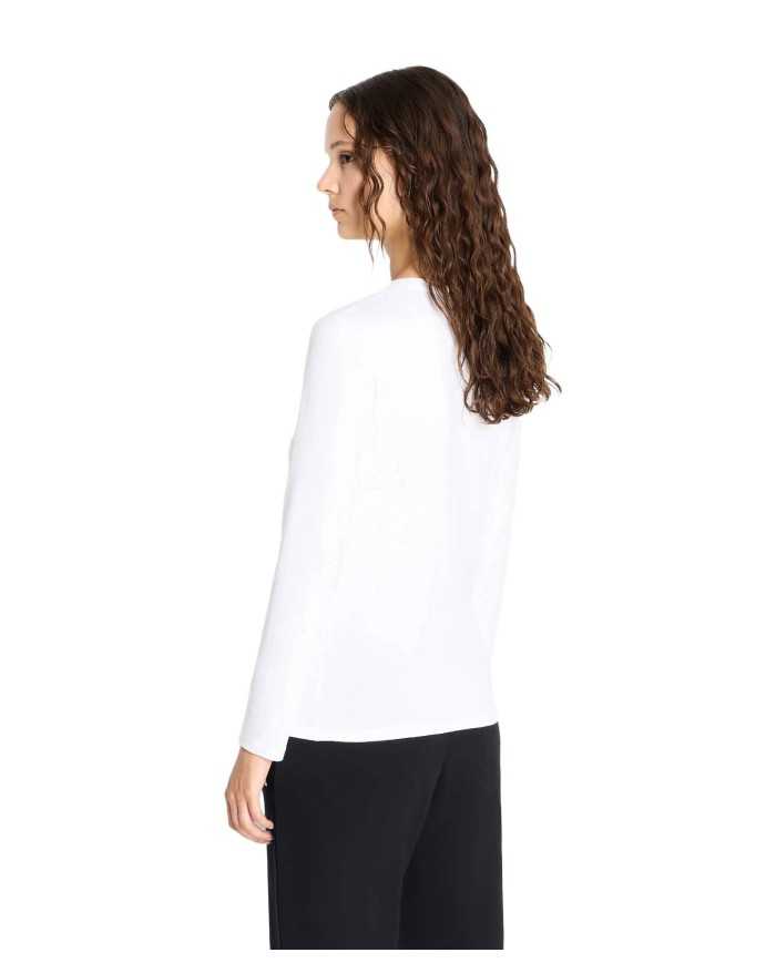 t-shirt a maniche lunghe nera da donna con logo | ARMANI EXCHANGE