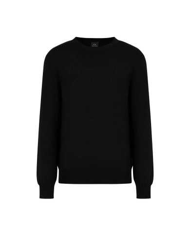 maglia nera da uomo con logo ricamo davanti | ARMANI EXCHANGE maglia nera da uomo con logo ricamo davanti | ARMANI EXCHANGE