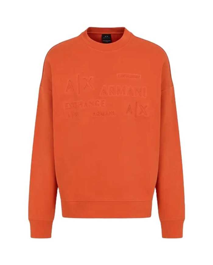 felpa ember orange da uomo con logo a rilievo | ARMANI EXCHANGE felpa ember orange da uomo con logo a rilievo | ARMANI EXCHANGE