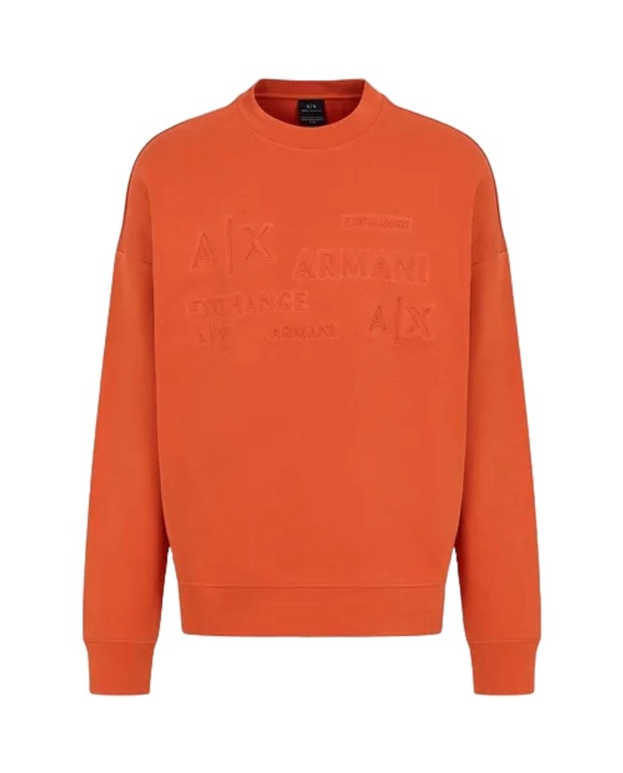 felpa ember orange da uomo con logo a rilievo ARMANI EXCHANGE