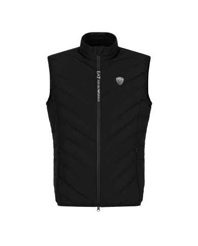 gilet slim nero da uomo con logo patch davanti | EA7 gilet slim nero da uomo con logo patch davanti | EA7