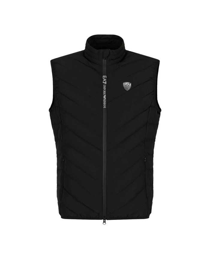 gilet slim nero da uomo con logo patch davanti | EA7 gilet slim nero da uomo con logo patch davanti | EA7