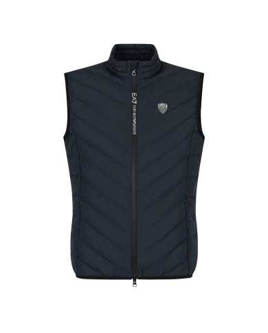 gilet slim night blue da uomo con logo patch davanti | EA7 gilet slim night blue da uomo con logo patch davanti | EA7