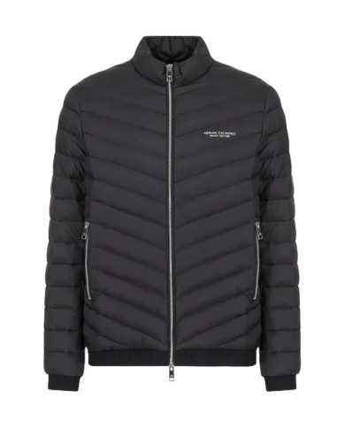 piumino black mel.grey uomo con logo stampa su petto | ARMANI EXCHANGE piumino black mel.grey uomo con logo stampa su petto | ARMANI EXCHANGE