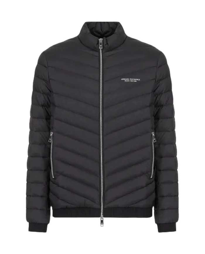 piumino black mel.grey uomo con logo stampa su petto | ARMANI EXCHANGE piumino black mel.grey uomo con logo stampa su petto | ARMANI EXCHANGE