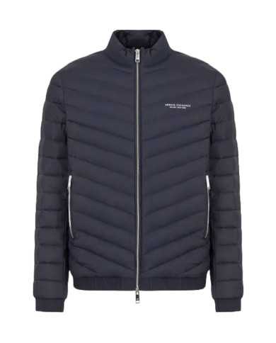 piumino navy mel.grey uomo con logo stampa su petto | ARMANI EXCHANGE piumino navy mel.grey uomo con logo stampa su petto | ARMANI EXCHANGE