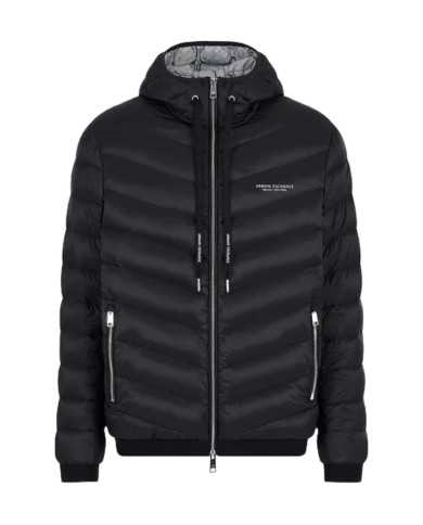 piumino black mel.grey da uomo con con logo su petto | ARMANI EXCHANGE piumino black mel.grey da uomo con con logo su petto | ARMANI EXCHANGE