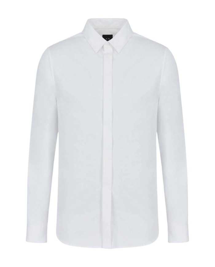 camicia bianca da uomo con bottoni nascosti | ARMANI EXCHANGE camicia bianca da uomo con bottoni nascosti | ARMANI EXCHANGE