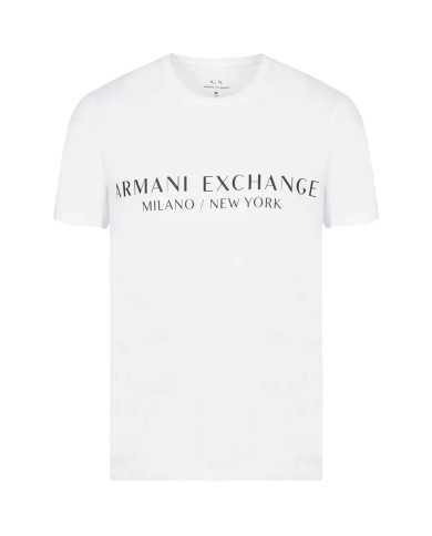 t-shirt bianca da uomo con stampa logata su petto | ARMANI EXCHANGE t-shirt bianca da uomo con stampa logata su petto | ARMANI EXCHANGE