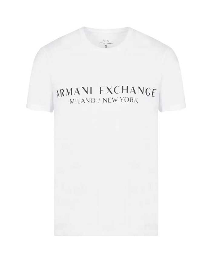 t-shirt bianca da uomo con stampa logata su petto | ARMANI EXCHANGE t-shirt bianca da uomo con stampa logata su petto | ARMANI EXCHANGE