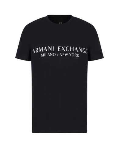 t-shirt navy da uomo con stampa logata su petto | ARMANI EXCHANGE t-shirt navy da uomo con stampa logata su petto | ARMANI EXCHANGE