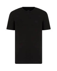 t-shirt nera uomo in tinta unita con collo tondo | ARMANI EXCHANGE