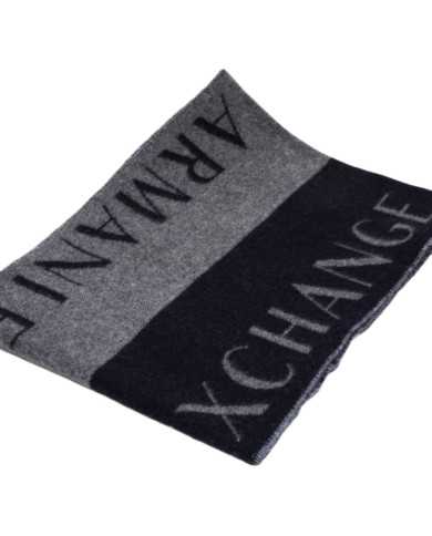 sciarpa melange grey/blue uomo con bordo sfrangiato | ARMANI EXCHANGE