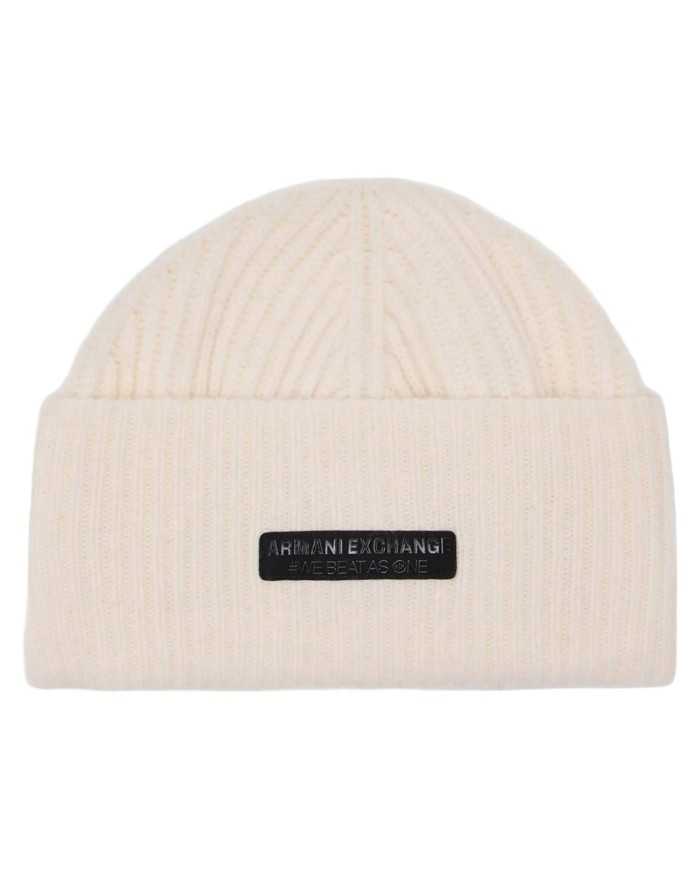 capello off white da uomo con risvolto e logo patch | ARMANI EXCHANGE capello off white da uomo con risvolto e logo patch | ARMANI EXCHANGE