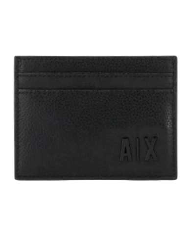 portacarte nero da uomo con logo a rilievo frontale | ARMANI EXCHANGE