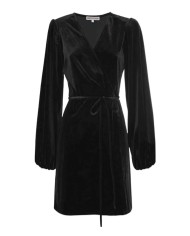 abito stile vestaglia nero da donna con maniche a sbuffo | KOCCA abito stile vestaglia nero da donna con maniche a sbuffo | KOCCA