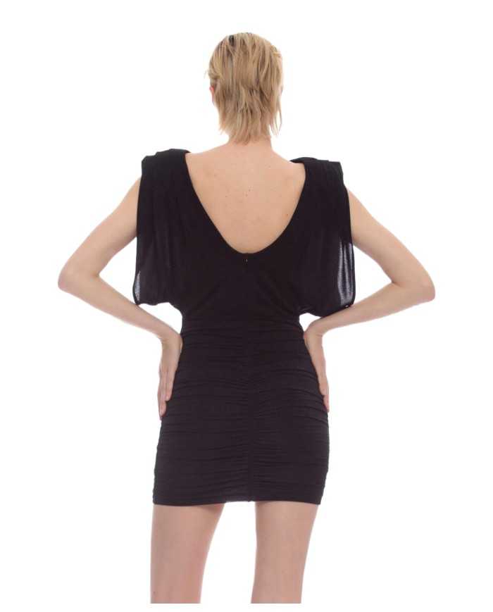 abito smanicato con spalline imbottite nero da donna | KOCCA abito smanicato con spalline imbottite nero da donna | KOCCA