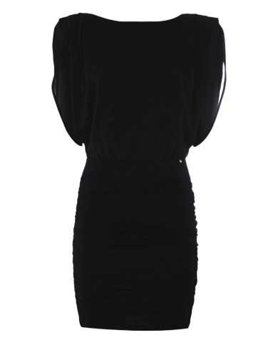 abito smanicato con spalline imbottite nero da donna | KOCCA abito smanicato con spalline imbottite nero da donna | KOCCA