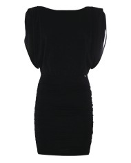 abito smanicato con spalline imbottite nero da donna | KOCCA abito smanicato con spalline imbottite nero da donna | KOCCA