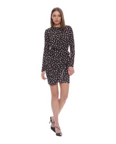 abito nero/avorio da donna con fantasia a fiori in contrasto | KOCCA abito nero/avorio da donna con fantasia a fiori in contrasto | KOCCA