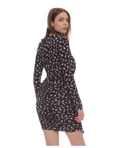 abito nero/avorio da donna con fantasia a fiori in contrasto | KOCCA abito nero/avorio da donna con fantasia a fiori in contrasto | KOCCA