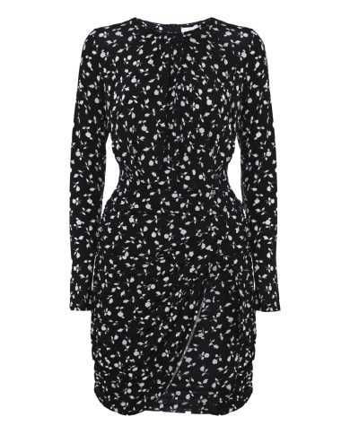 abito nero/avorio da donna con fantasia a fiori in contrasto | KOCCA abito nero/avorio da donna con fantasia a fiori in contrasto | KOCCA