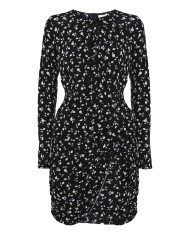 abito nero/avorio da donna con fantasia a fiori in contrasto | KOCCA