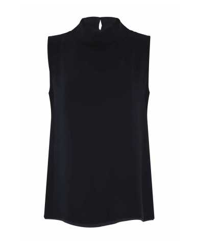 blusa smanicata nero da donna con fondo svasato | KOCCA blusa smanicata nero da donna con fondo svasato | KOCCA