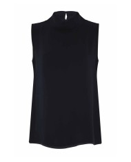 blusa smanicata nero da donna con fondo svasato | KOCCA blusa smanicata nero da donna con fondo svasato | KOCCA
