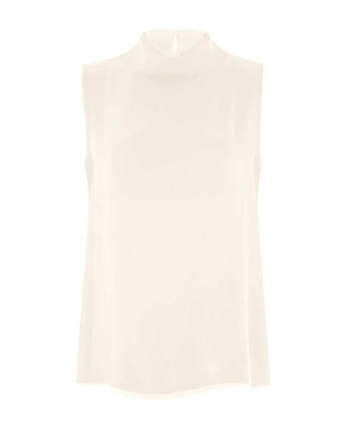 blusa smanicata burro vaniglia da donna con fondo svasato | KOCCA blusa smanicata burro vaniglia da donna con fondo svasato | KOCCA