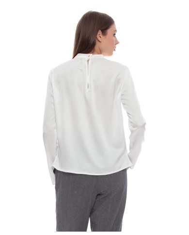 blusa latte/panna da donna con collo a lupetto arricciato | KOCCA blusa latte/panna da donna con collo a lupetto arricciato | KOCCA