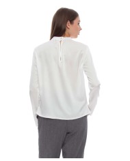 blusa latte/panna da donna con collo a lupetto arricciato | KOCCA blusa latte/panna da donna con collo a lupetto arricciato | KOCCA
