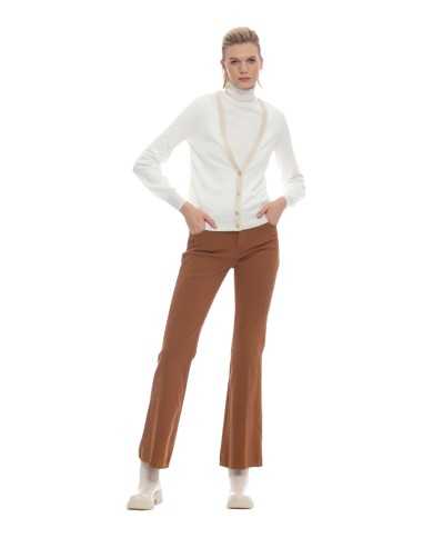 cardigan latte/panna da donna con maniche bishop | KOCCA cardigan latte/panna da donna con maniche bishop | KOCCA