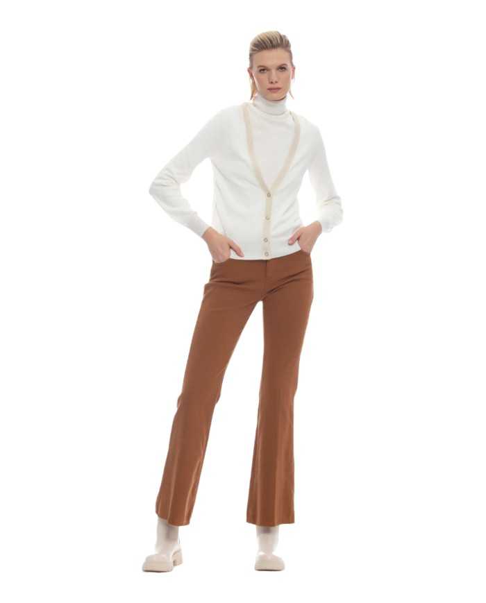 cardigan latte/panna da donna con maniche bishop | KOCCA cardigan latte/panna da donna con maniche bishop | KOCCA